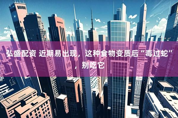 弘盛配资 近期易出现，这种食物变质后“毒过蛇”，别吃它